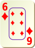 Bordered Six Of Diamonds Clip Art